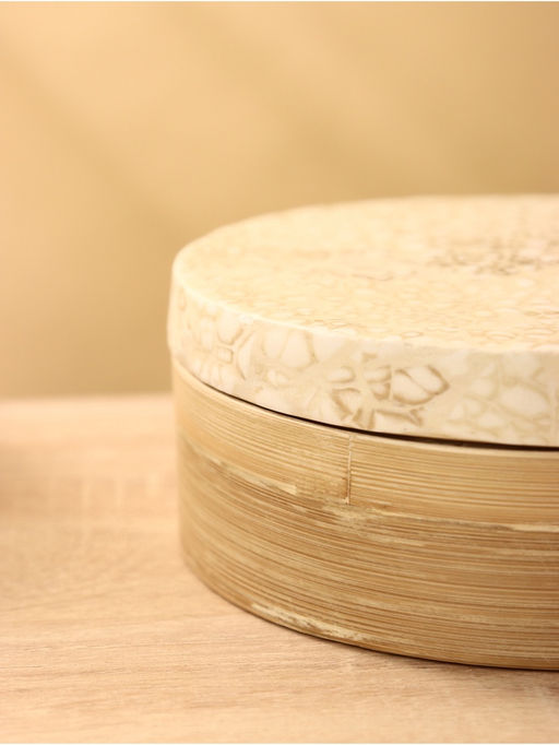 Банка для сыпучих продуктов, 16×16×7.5 см, бамбук