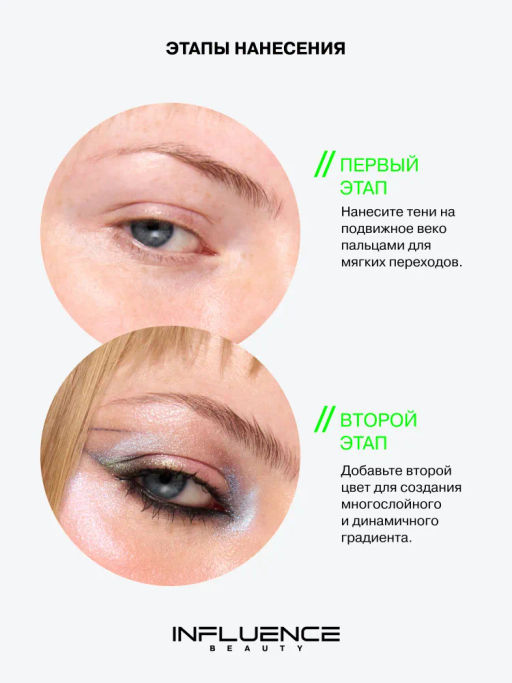 Influence Beauty Дуохромные тени Neochrome тон 01 голубо-жемчужный