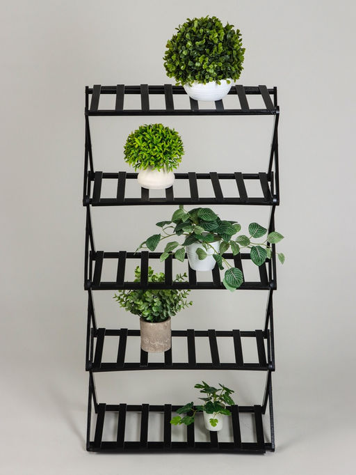 Стеллаж универсальный, 5 полок, 50×25×89 см, напольный, открытый, чёрный, Greengo