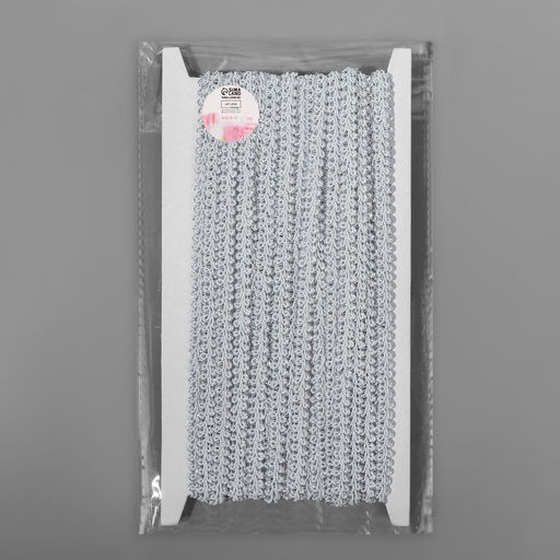 Цена за 2 шт. Тесьма декоративная «Шанель», 8 мм, 10±1 м, цвет белый, серебряный