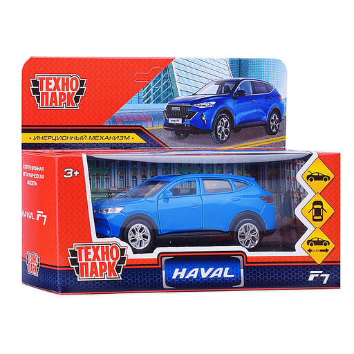 Машина металл Haval f7 12 см, (дв, багаж, синий) инерц., в коробке