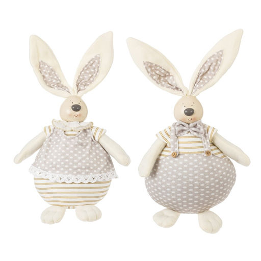 Игрушка набивная "Заяц/Зайка", L18 W13 H37/27 см, 2в.