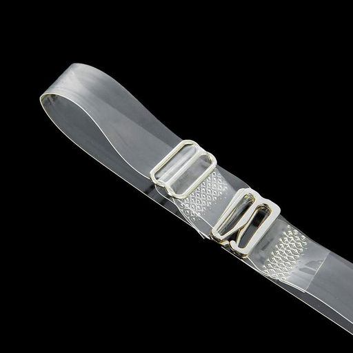 Цена за 8 шт. Бретели силиконовые, фурнитура металл, 1,5 см, 37 см, пара, цвет прозрачный - Арт узор фото 2