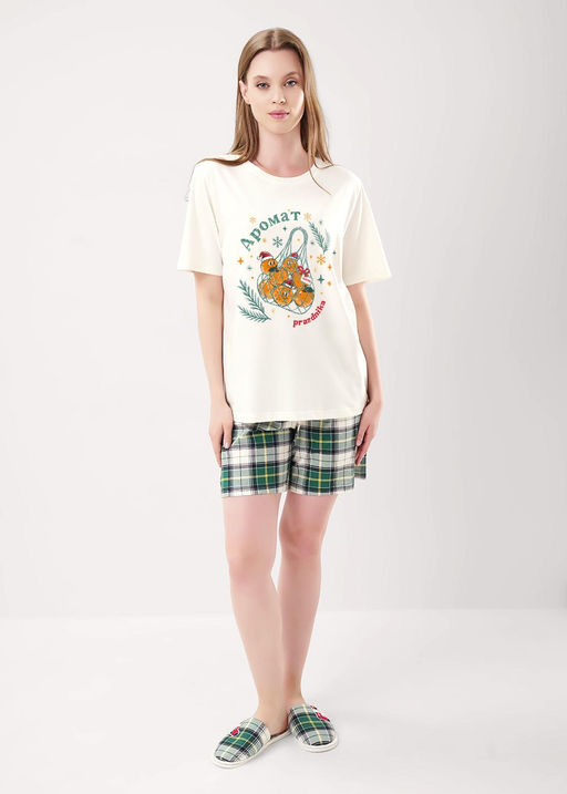 LP15-1199/1 Пижама жен. Новогоднее чудо (ЧЗ)