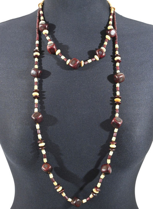 Бусы из дерева 2 нити, 50; 90см