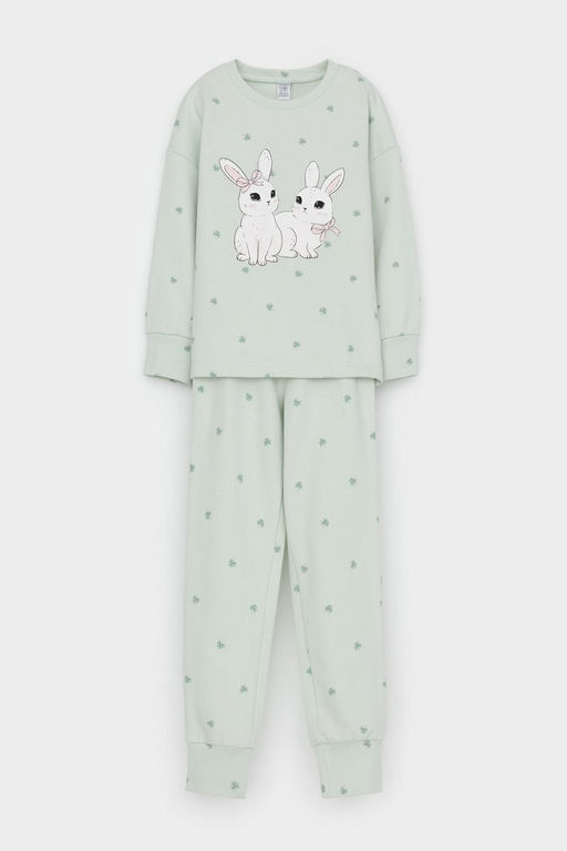 Crockid _ К 1581/зеленая пастель,мини клевер пижама дет  фото 2