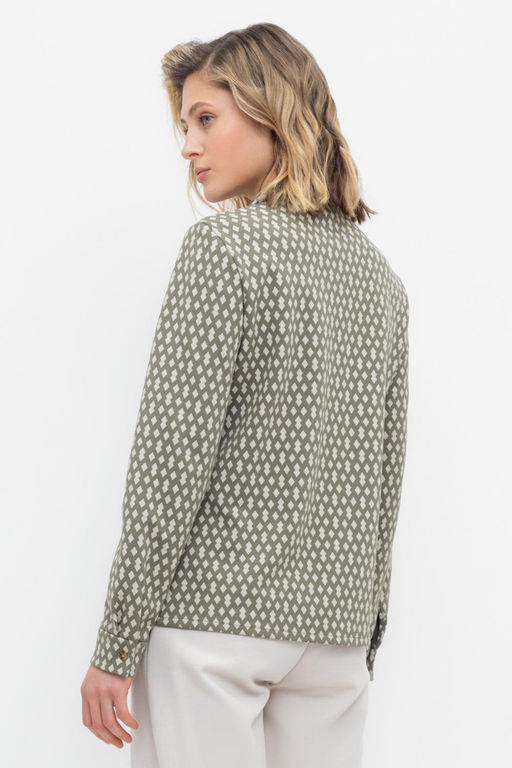 ЕВТ 3245/оливковый серый,ромбики рубашка жен