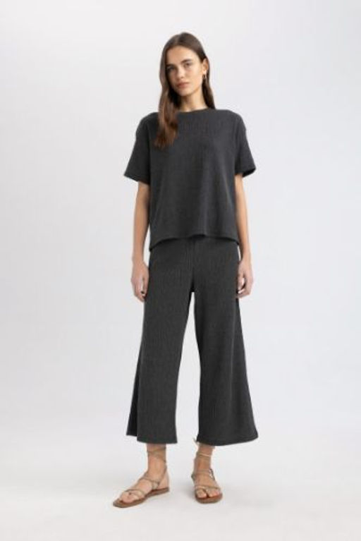 Wide Leg Genis Bol Paca Normal Bel Burumcuk Kapri Pantolon