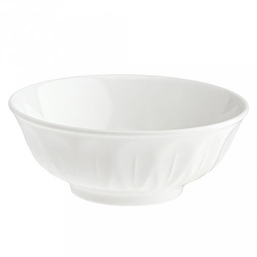 "Роса" Блюдце для варенья (розетка) фарфоровое д10,6см, h4см, 200мл, рельефный борт, белый (Китай)