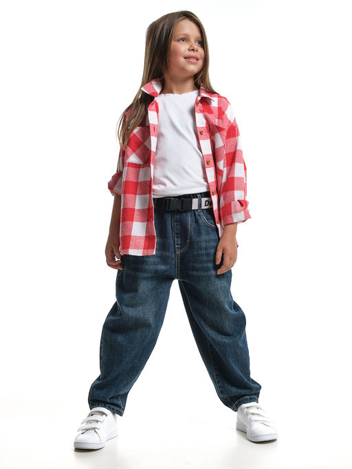 Детские джинсы 33-23505 синий - Mini maxi фото 3