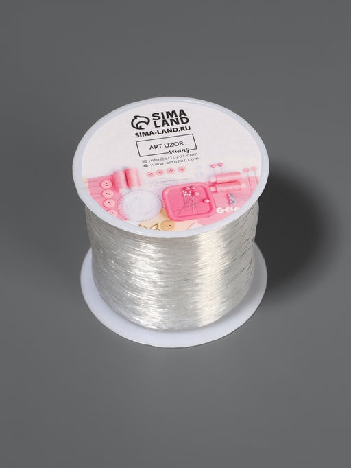 Нить для плетения, эластичная, 1001 м, d=0.4 мм, прозрачная