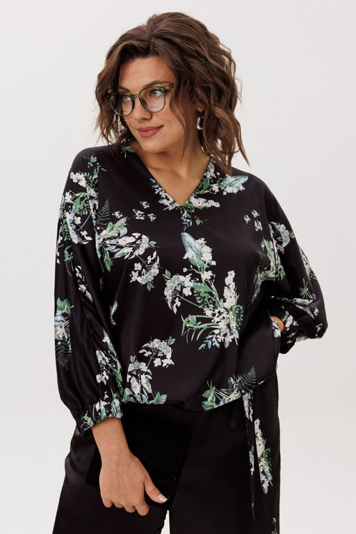 Блуза ANELLI 1662 цветы ночного сада  фото 6