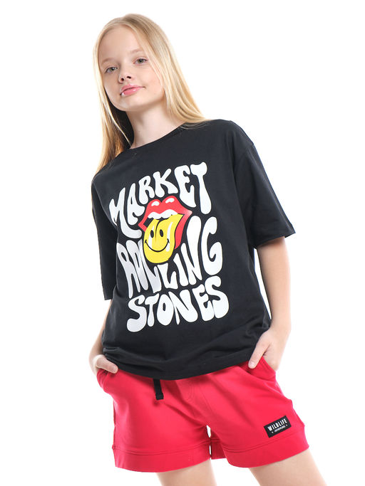 Футболка с принтом для девочки 22-9012 черный - Mini maxi фото 11