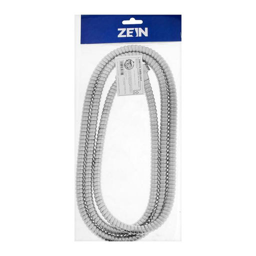 Душевой шланг ZEIN Z28PS, 200 см, цинковые гайки 1/2", латунная втулка, нержавеющая сталь, Имп/Имп