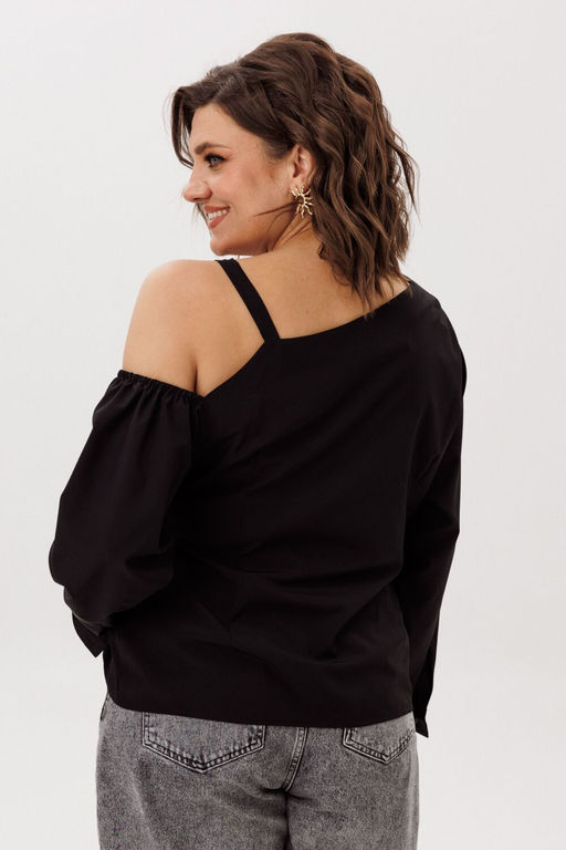 Блуза ANELLI 1760 черная орхидея