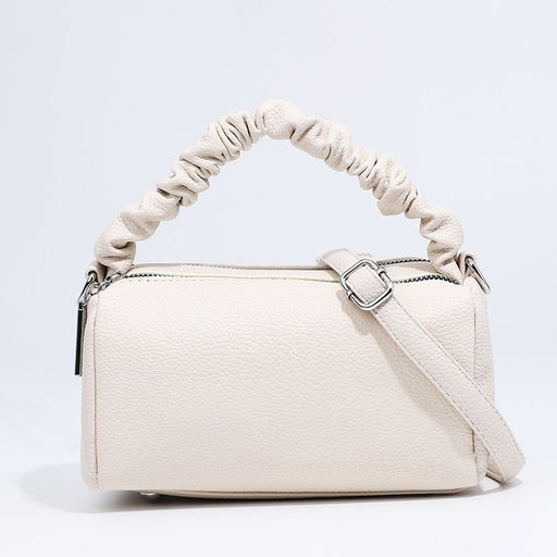 Сумка женская багет на молнии, 20×11×11 см, молочная