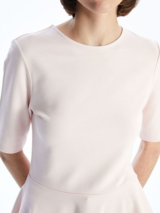 Bisiklet Yaka Peplum Bluz