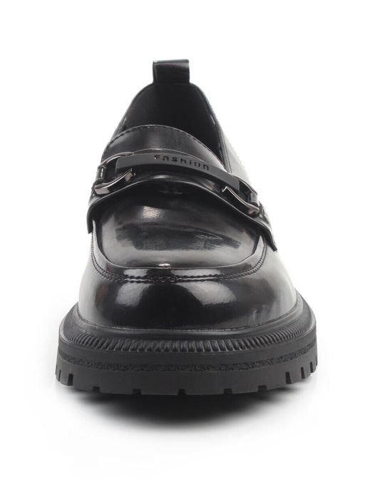 03-PDEB91-3 BLACK Лоферы женские (натуральная кожа)