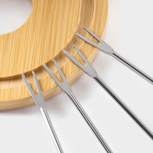 Набор для фондю BellaTenero, 5 предметов: чаша 250 мл, подставка, 4 шпажки, керамика, белый  фото 4