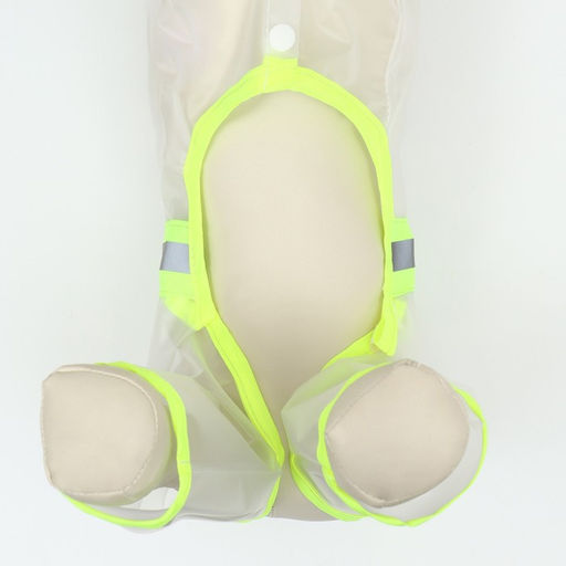 Дождевик-комбинезон для собак, р-р M (ДС 30, ОГ 42 см, вес 5-8 кг), прозрачный-жёлтый - Simaland фото 8