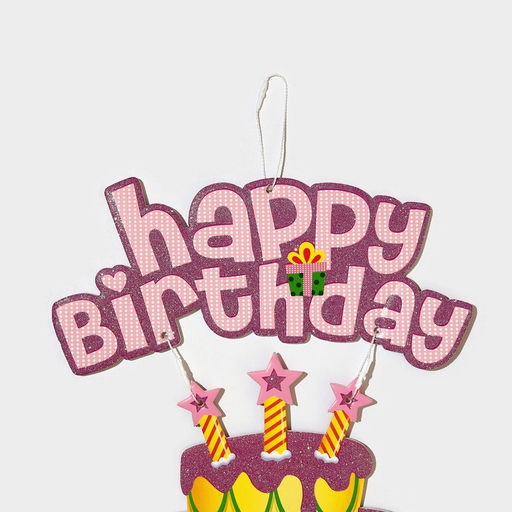 Украшение подвеска «С Днём Рождения», 42×26 см, розовое