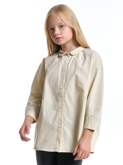 Рубашка однотонная UD 7961 кремовый - Mini maxi фото 3
