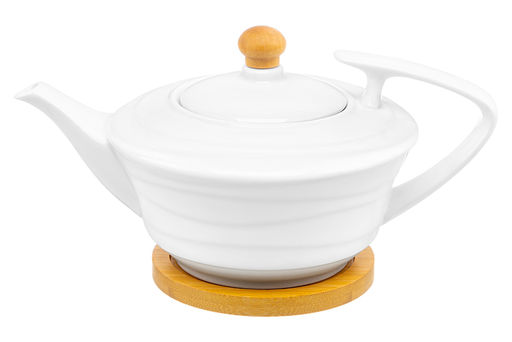 Чайник 600 мл 23,5*15*12,5 см Айсберг волны + деревянная подставка - Elan gallery фото 6