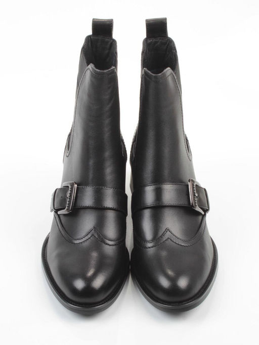 01-J4B-9A BLACK Ботинки "Челси" демисезонные женские (натуральная кожа, байка)