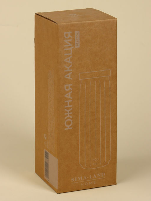 Банка для сыпучих продуктов SL-Home «Дафна», 1.3 л, 9×26 см, с деревянной крышкой. стекло, прозрачная