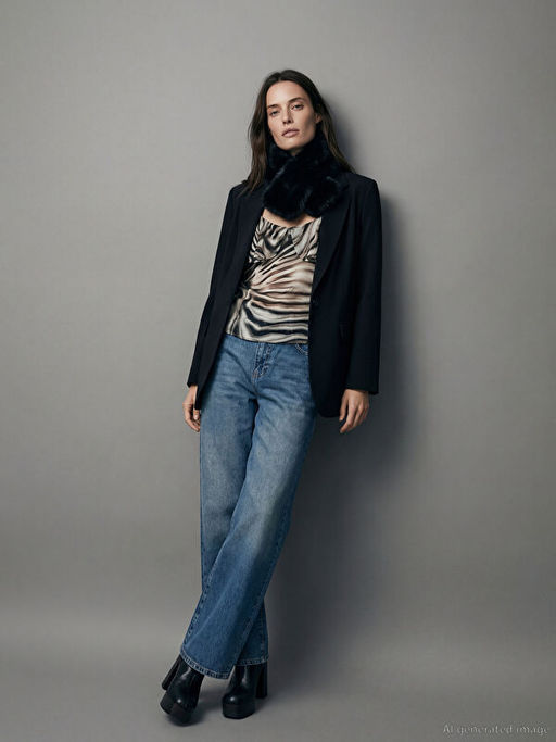 Krep Kad?n Blazer Ceket