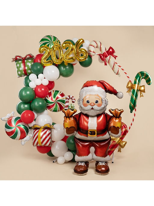 Воздушный шар фольгированный 43" «Дед мороз с подарками», под воздух