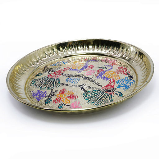 Декоративная тарелка латунь COLOUR PLATE
