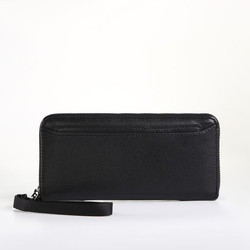 Портмоне-клатч мужской на молнии, с картхолдером, чёрное