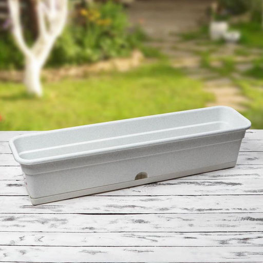 Ящик балконный для цветов, 16 л, 80×20×17.5 см, пластиковый, цвет мраморный