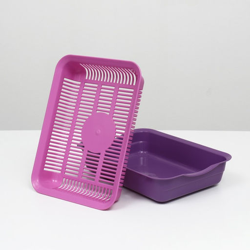 Туалет с сеткой, 35,5х26х7 см, лоток фиолетовый/сетка розовая - Simaland фото 4