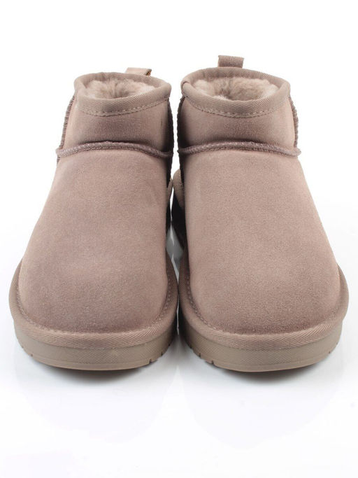 04-PF8300-4 GRAY/BEIGE Угги женские (натуральная замша, 100% шерсть)