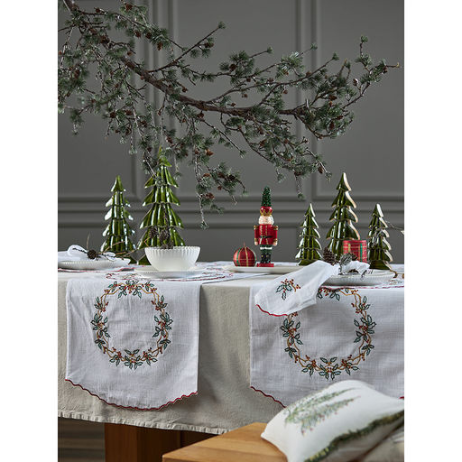 Набор из двух салфеток под приборы festive wreath из коллекции new year essential, D38 см