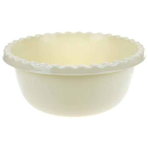 Миска пластмассовая 1,8л, д23см, h9,5см, белый ротанг (Россия)