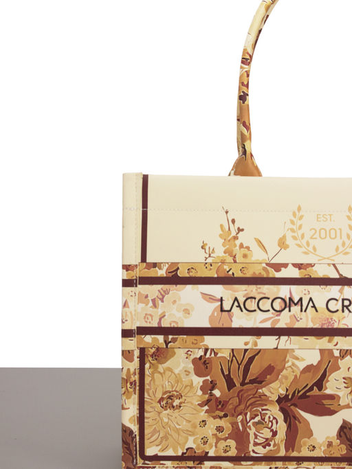 LACCOMA сумка WJB8279-13-желтый/белый эко кожа хлопок фото 3