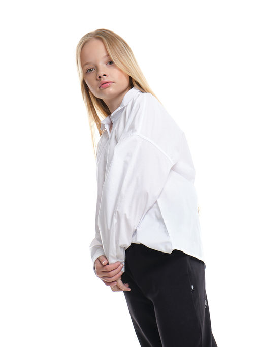 Рубашка для девочки подросткам школьная форма 22-7617 белый - Mini maxi фото 10