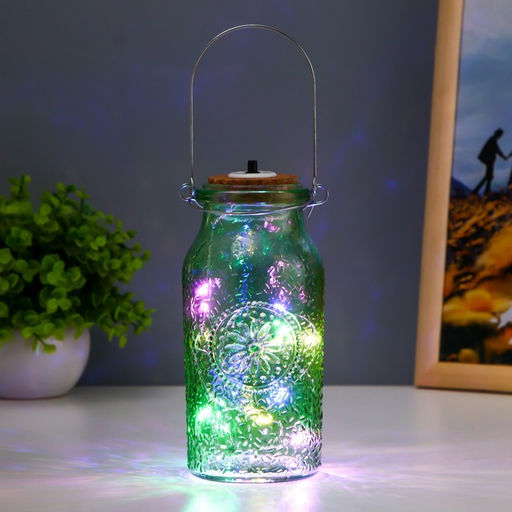 Фигурка светящаяся RISALUX «Деллос», LED-ночник, от батареек, зелёный, 7×7×17.5 см