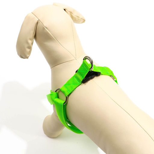 Шлейка светящаяся размер XL, стропа 2,5 см, ОГ 60-70 см, 3 режима свечения зелёная - Пижон фото 3