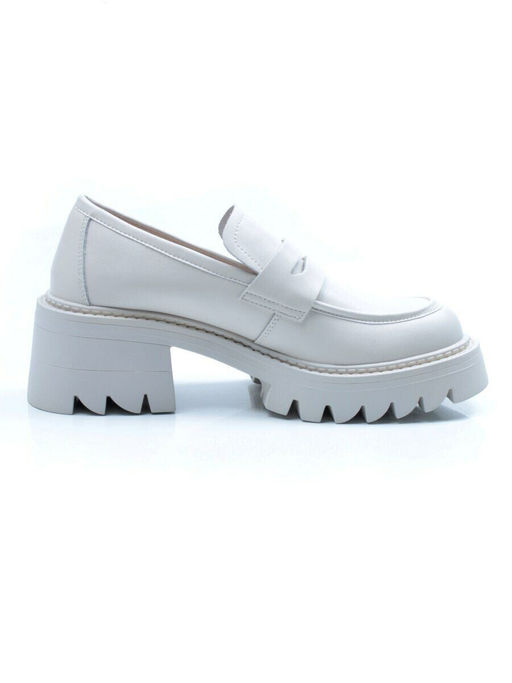 03-C1801-3 WHITE Лоферы женские (натуральная кожа)