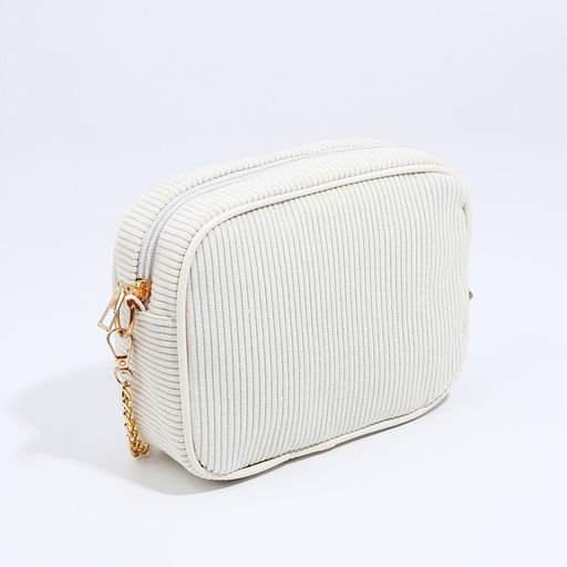 Сумка женская кросс-боди на молнии, 20×7×15 см, на цепочке, бежевая