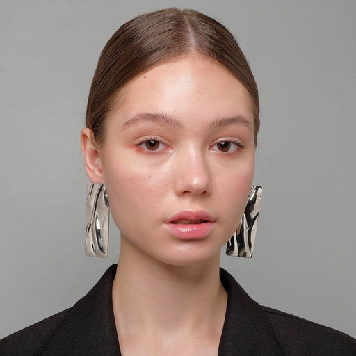 Серьги металл Атмосфера прямоугольник, цвет серебро