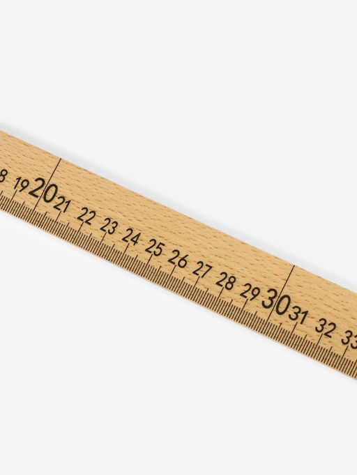 Метр деревянный, 100 см, см/дюймы