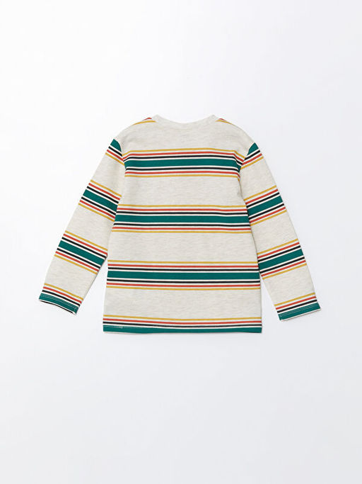 Bisiklet Yaka Uzun Kollu Bask?l? Erkek Bebek Ti??rt - Waikiki фото 3