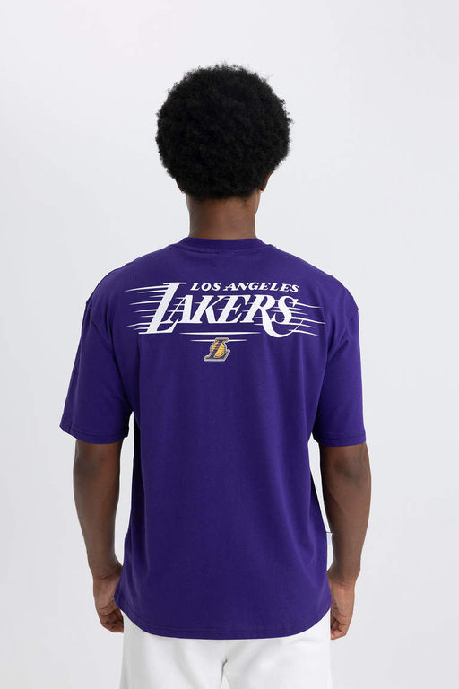 DeFactoFit Футболка оверсайз с круглым вырезом и короткими рукавами NBA Los Angeles Lakers фото 7