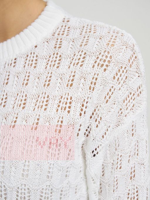 Джемпер женский 5222-41237. 7001/А04 белый/пайетки молоко