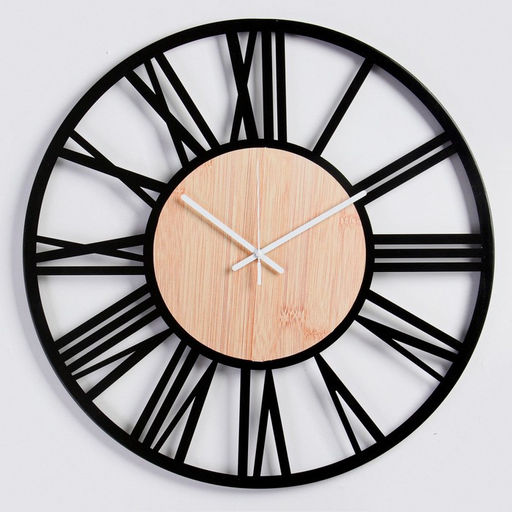 Часы настенные интерьерные «Ламфи», серия: Лофт, дерево, металл, бесшумные, плавный ход, d=60 см, от батарейки 1хАА